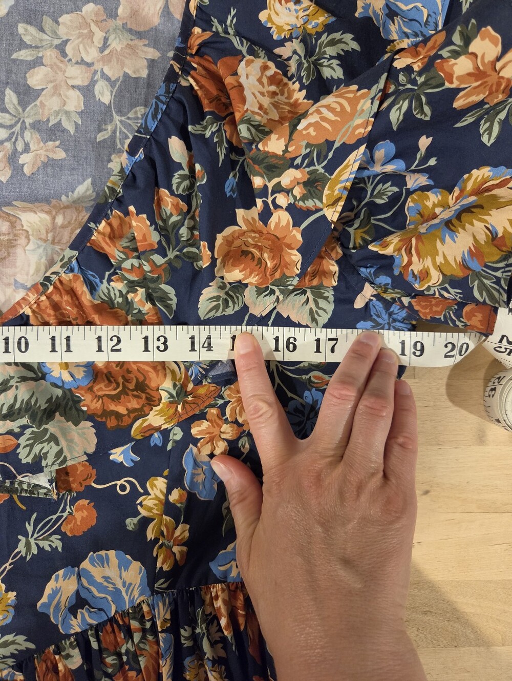 Doen Pecos Indigo Iris Floral Dress L - Picture 6 of 6